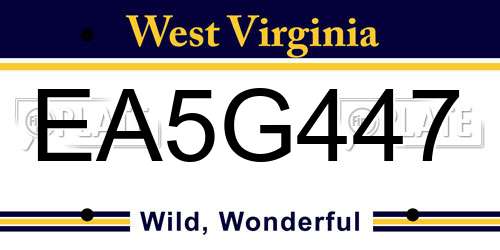 EA5G447 West Virginia License Plate