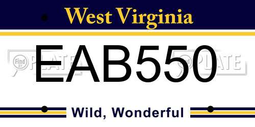 EAB550 West Virginia License Plate