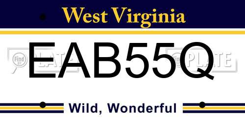 EAB55Q West Virginia License Plate