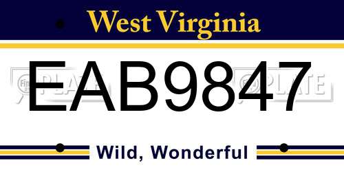 EAB9847 West Virginia License Plate