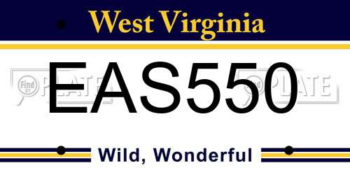 EAS550 West Virginia License Plate