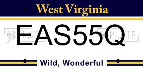 EAS55Q West Virginia License Plate