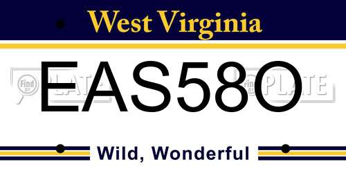 EAS58O West Virginia License Plate