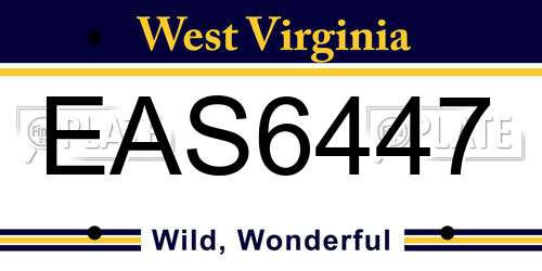 EAS6447 West Virginia License Plate