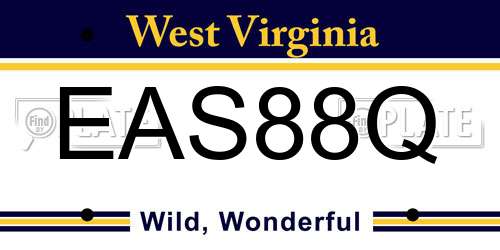 EAS88Q West Virginia License Plate