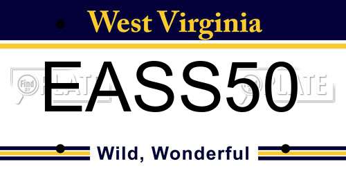 EASS50 West Virginia License Plate