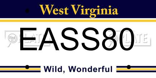 EASS80 West Virginia License Plate
