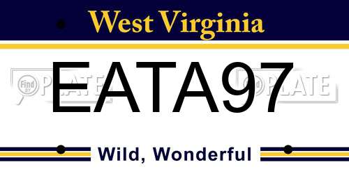 EATA97 West Virginia License Plate