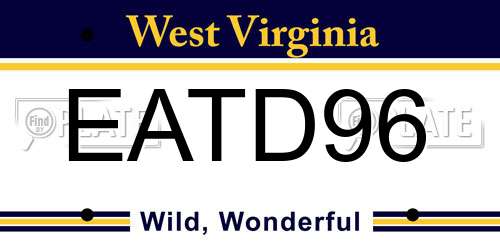 EATD96 West Virginia License Plate