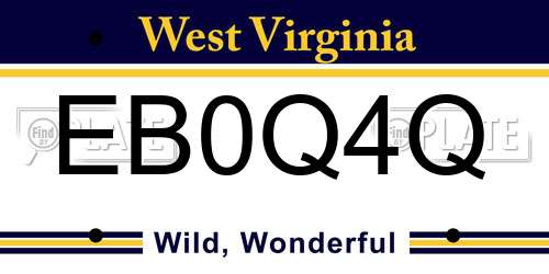 EB0Q4Q West Virginia License Plate