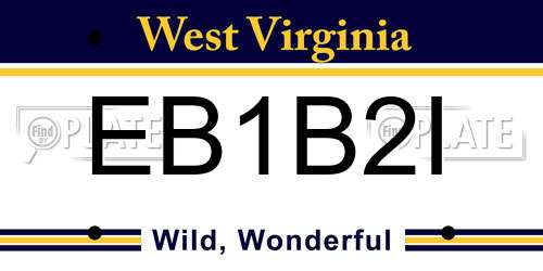 EB1B2I West Virginia License Plate