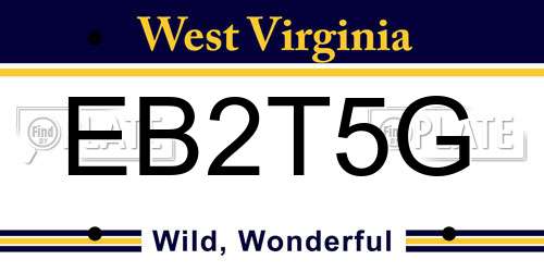 EB2T5G West Virginia License Plate