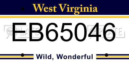 EB65046 West Virginia License Plate