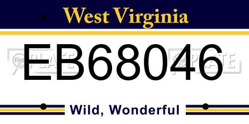 EB68046 West Virginia License Plate