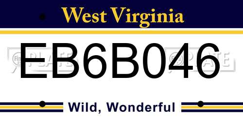 EB6B046 West Virginia License Plate