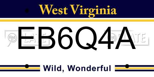 EB6Q4A West Virginia License Plate