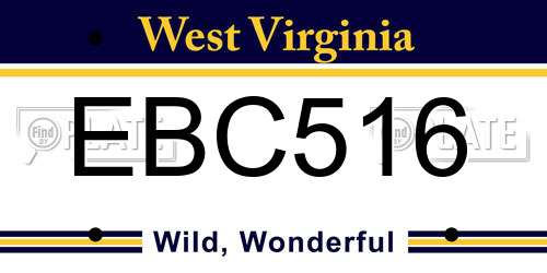 EBC516 West Virginia License Plate