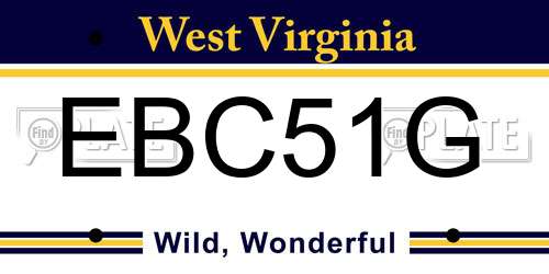 EBC51G West Virginia License Plate