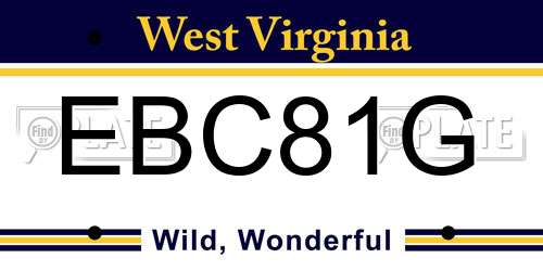 EBC81G West Virginia License Plate