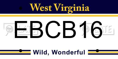 EBCB16 West Virginia License Plate