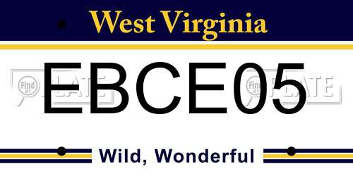 EBCE05 West Virginia License Plate