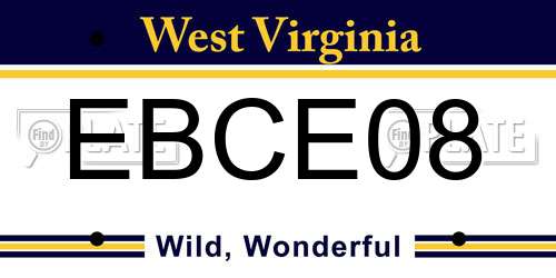 EBCE08 West Virginia License Plate