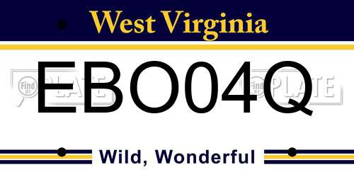 EBO04Q West Virginia License Plate