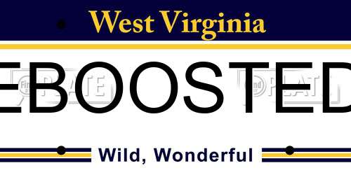 EBOOSTED West Virginia License Plate