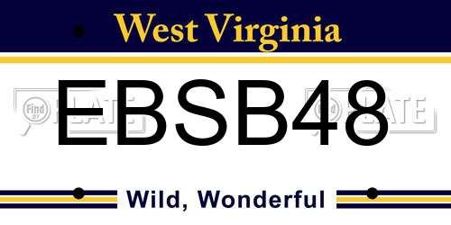 EBSB48 West Virginia License Plate