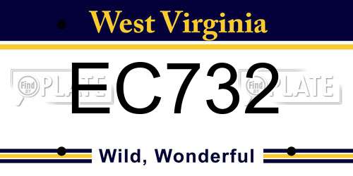 EC732 West Virginia License Plate
