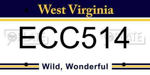 ECC514 West Virginia License Plate
