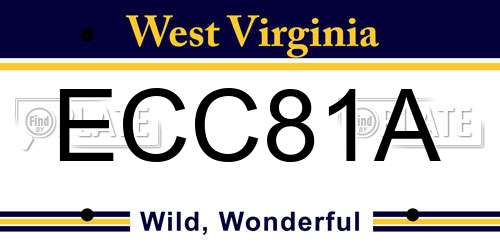 ECC81A West Virginia License Plate