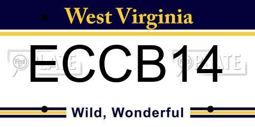 ECCB14 West Virginia License Plate