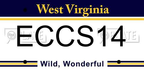 ECCS14 West Virginia License Plate