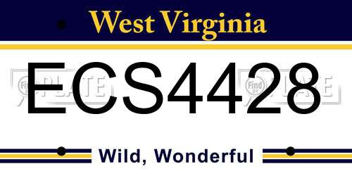 ECS4428 West Virginia License Plate