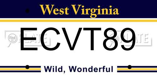 ECVT89 West Virginia License Plate
