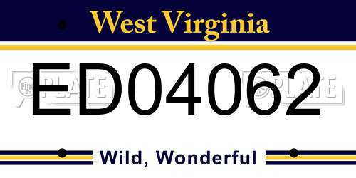 ED04062 West Virginia License Plate