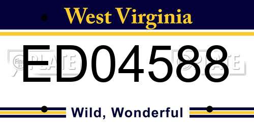 ED04588 West Virginia License Plate