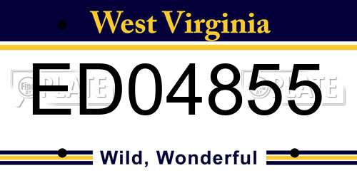 ED04855 West Virginia License Plate