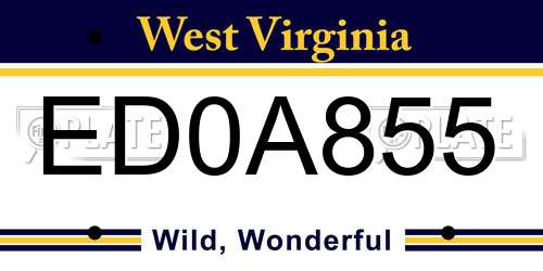 ED0A855 West Virginia License Plate