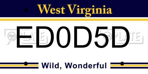 ED0D5D West Virginia License Plate