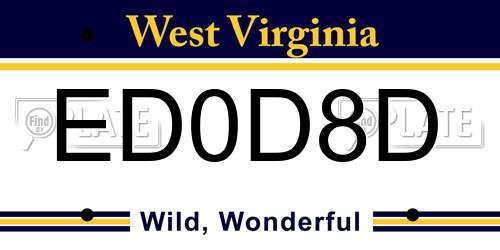 ED0D8D West Virginia License Plate