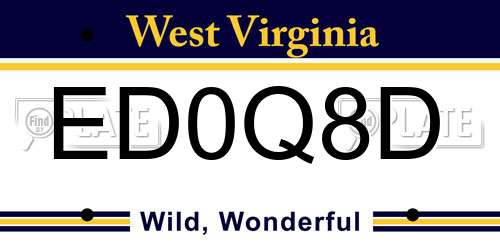 ED0Q8D West Virginia License Plate