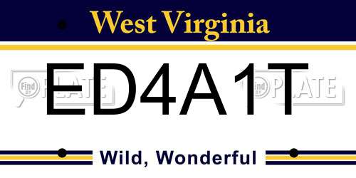 ED4A1T West Virginia License Plate