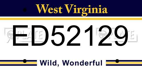 ED52129 West Virginia License Plate