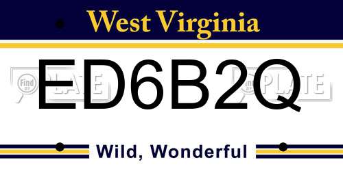 ED6B2Q West Virginia License Plate