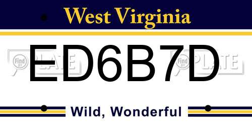 ED6B7D West Virginia License Plate