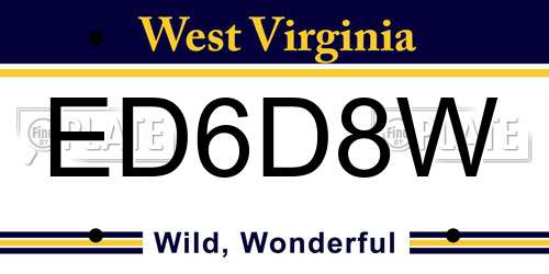 ED6D8W West Virginia License Plate
