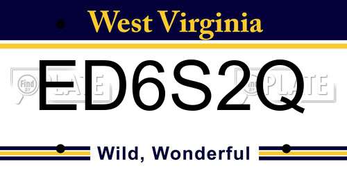 ED6S2Q West Virginia License Plate