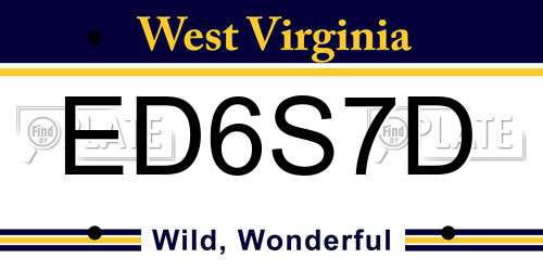 ED6S7D West Virginia License Plate